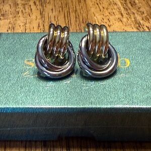 Chic Gold and Silver Loop Earrings